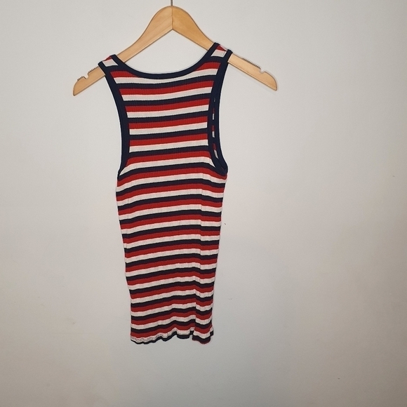 Joie Red White Blue Striped Racerback Tank Top Size Medium - Picture 2 of 5